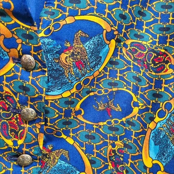 Vintage Pendleton Polo Horse Rider Chain Link Vest size 12 Equestrain Theme - Picture 4 of 7